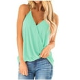 thumbnail image 4 of asdoklhq 2025 Summer Fall Womens Tops Clearance under $5 Fashion Sexy Casual Women Sleeveless Camis V-Neck Solid Ladies Tops Slim Vest Green L, 4 of 9