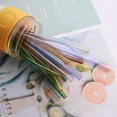 thumbnail image 3 of Reusable Glass Drinking Straw Translucent Straws Bent Straight Glass Straws with Cleaning Brush Bar Party Accessory 8pcs Clear, 3 of 5