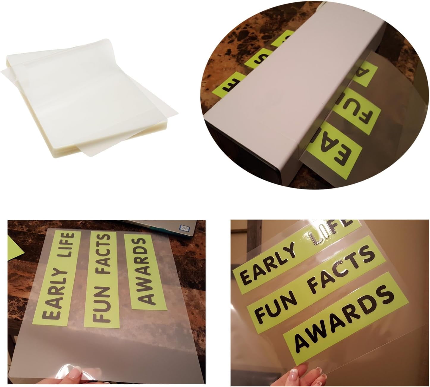 SJPACK Thermal Laminating Pouches, 8.9" x 11.4", 3 Mil Thick, Clear Laminating Sheets, 500 Pack