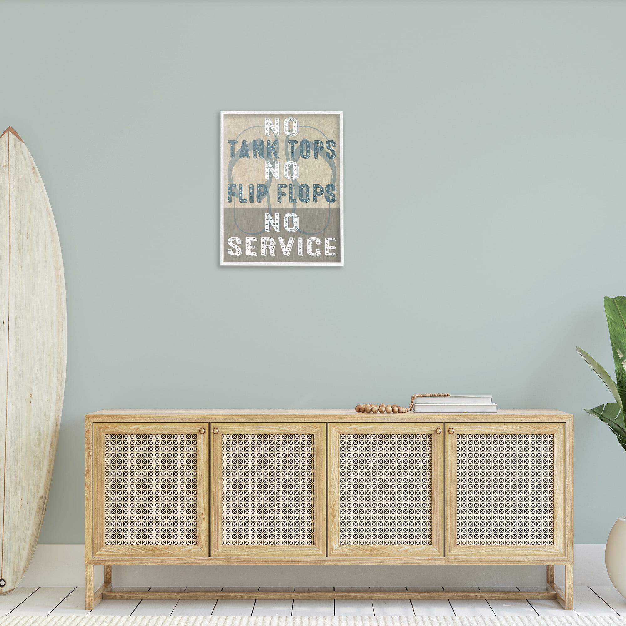 Stupell Industries Summer No Service Sign Typography Painting White Framed Art Print Wall Art, 24 x 30