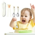 thumbnail image 1 of Bdday 304 Stainless Steel Children's Tableware Set Child Food Utensils Practice Chopsticks Spoon Fork, 1 of 9