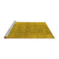 thumbnail image 2 of Ahgly Company Machine Washable Indoor Round Oriental Yellow Industrial Area Rugs, 4' Round, 2 of 4