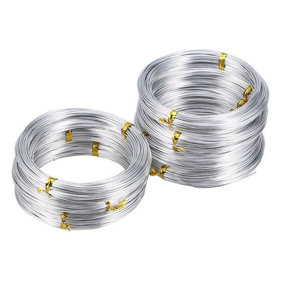 KONTONTY 7 Rolls Bonsai Shape Aluminum Wire for Diy Projects Silver 10M per Roll 1Mm
