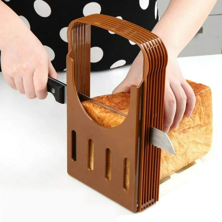 Travelwant Bread Slicer,Toast Loaf Cutter Slicing Cake Sandwich Baking  Kitchen Tools Fold，Loaf Cutter Machine - Foldable Adjustable & Customizable  to 5 Thickness for Bagel,Sandwich,Toast Slicer 
