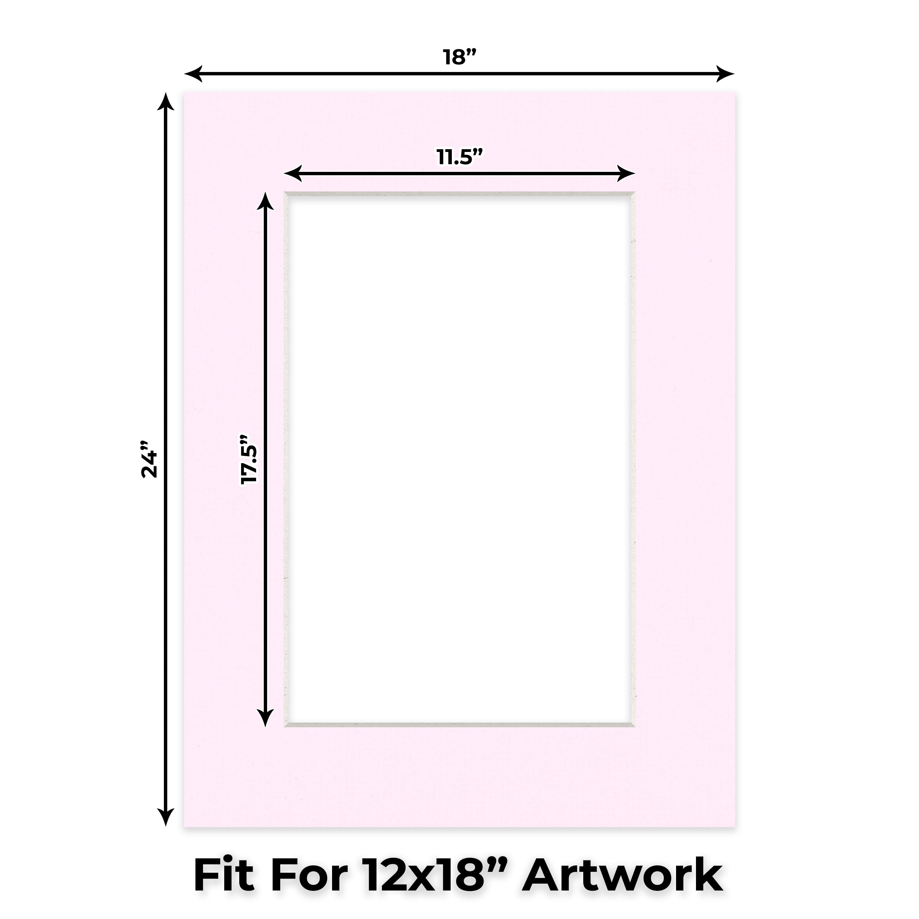 Hollyhock Pink Picture Frame Mat for 18x24 Frames - Fits 12x18 Photos - 1 Mat