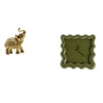 thumbnail image 1 of Majestuosa Escultura De Resina De Elefante Y Reloj De Pared Cuadrado, Fusión De Arte Animal único, Decoración Para El Hogar, Dormitorio, Estante, Cocina, Estudio, Granja., 1 of 8