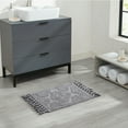 thumbnail image 3 of Jean Pierre Ricardo Cotton Fringe 17 x 31 in. Bath Rug, Dark Grey, 3 of 9
