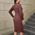 thumbnail image 4 of Women's Maternity Dress Long Sleeve Sweater Dress Button Ribbed Knit Slim Fit Elegant Midi Dresses, 4 of 5