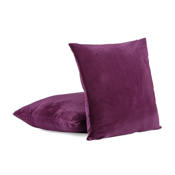 Pack of 2 Super Soft Velvet Decorative Euro Pillow Cover with Zipper