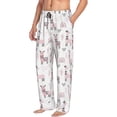 thumbnail image 3 of Mens Pajama Pants - Soft Sleep & Lounge Pants for Men, Cartoon Cute Alpacalove Pink Cuteness Casual PJ Bottoms Pants with Pockets, 3 of 5
