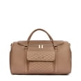 thumbnail image 3 of Luli Bebe Monaco Travel Bag Hand Carry Storage Bag Faux Vegan Leather | Latte Brown, 3 of 6