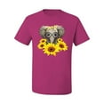 thumbnail image 2 of Elephant Sunflower Cute Love Animal Lover Men's Graphic T-Shirt, Fuschia, Large, 2 of 3