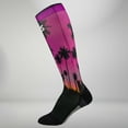 thumbnail image 2 of Tropical Palm Trees Compression Socks (Knee-High) M / Magenta, 2 of 3