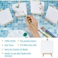thumbnail image 3 of 14 Pcs 3 Types Canvas Painting Tools 6 Pcs Wooden Easel Canvas with 6 Pcs Brushes with 2 Pcs Palette for Oil Watercolor Art Painting Colorful, 3 of 8