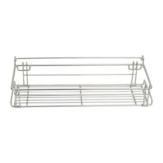 DYNWAVECA Basket Storage Rack Lightweight Stainless Steel Foldable Hanging Basket Shelf for Camping Beach Aluminum Desk Tent