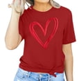 thumbnail image 2 of Penkiiy T-Shirts de la Saint-Valentin pour Femmes Imprimés Graphiques Mignons Cœur d'Amour Manches Courtes Décontractées 2TG Rouge, 2 of 4