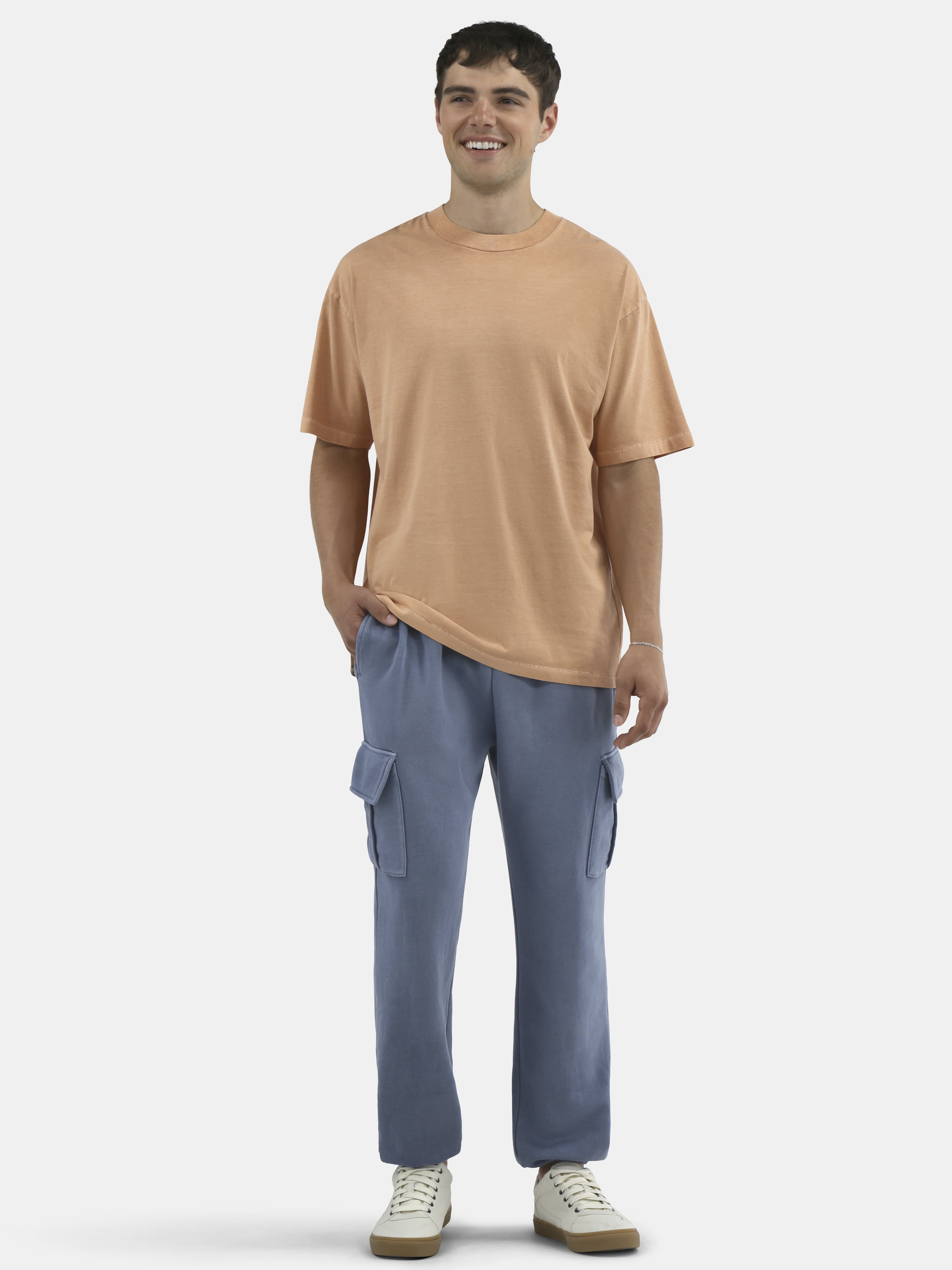 No Boundaries Men's & Big Men's Cargo Jogger Fleece Sweatpants, Sizes XS-5XL
