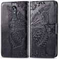 thumbnail image 2 of Étui Portefeuille en Cuir PU Premium avec Rabat, Protection Intégrale en Relief Papillon, Support Rabattable, Porte-Cartes, Couverture Magnétique pour iPhone 7/8 Pouces (Noir), 2 of 6
