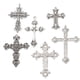 thumbnail image 2 of 6 cuentas de cruz surtidas en tono plateado antiguo para joyería DIY, colgantes y etiquetas Encanto, 2 of 4