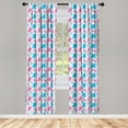 thumbnail image 3 of Ambesonne Octopus Curtains, Love Theme Creatures, Pair of 28"x63", Lilac Pink and Blue, 3 of 5