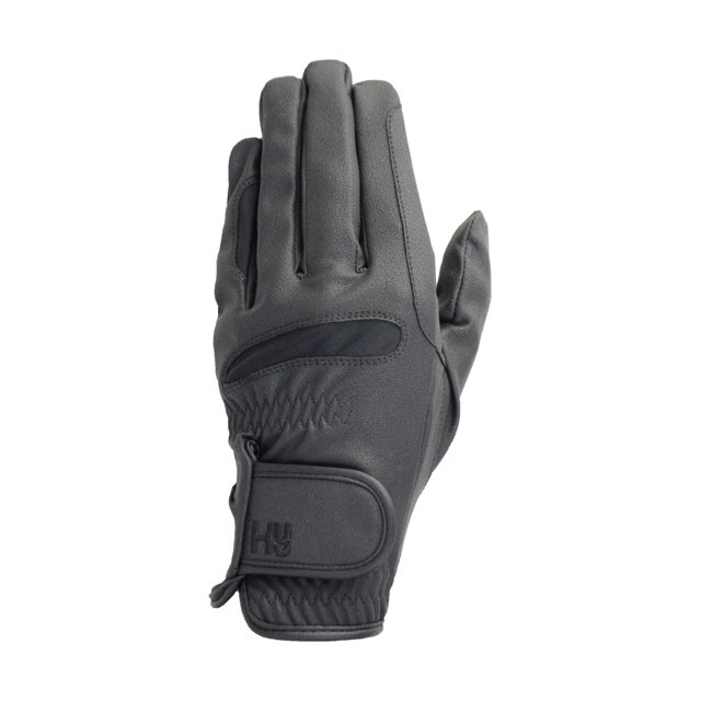 Hy5 - Guantes de montar ligeros de piel para adulto (Negro)