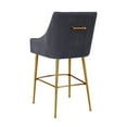 thumbnail image 4 of TOV Furniture Beatrix 25.6" Velvet Counter Stool in Pleated Dark Gray, 4 of 6