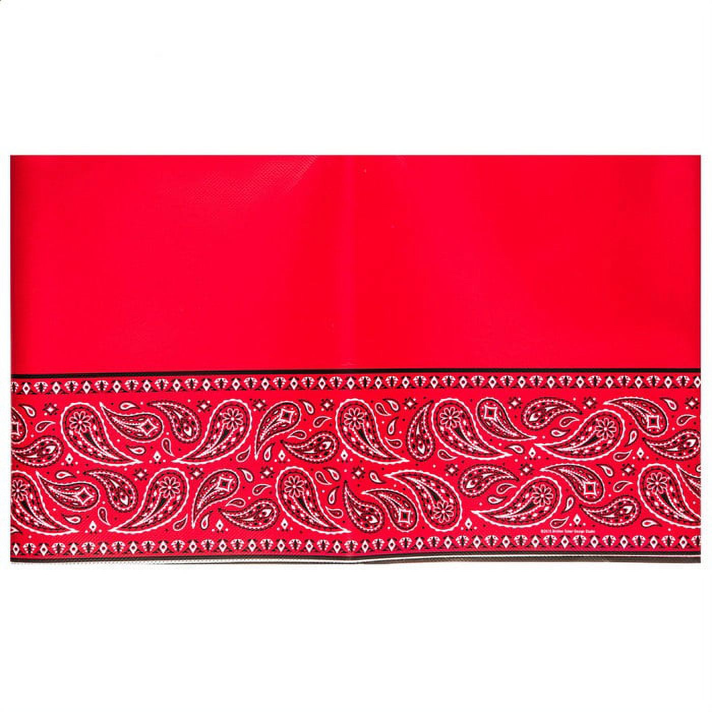 Red Bandana Table Runner Western Theme Decoration Party Supplies 18