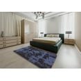 thumbnail image 5 of Ahgly Company Machine Washable Indoor Round Abstract Deep Periwinkle Purple Area Rugs, 8' Round, 5 of 7