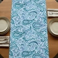 thumbnail image 5 of Table Runners 120 Inches Long Dress Scarves, Light Blue Teal Farmhouse Coffee/Dining/Kitchen Table Runner for Living Room, Retro Botanical Abstract Art 13x120 Inch, 5 of 9