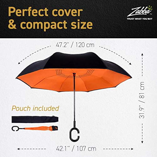 Sugar Skull With Floral Rainproof and Windproof UV Protection Double Layer Folding Inverted Umbrella with C-Shaped Handle Reverse Umbrellas For Car Rain Outdoor