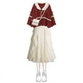 thumbnail image 3 of Winter Red Sweater Set For Women Tank Dress 2-piece Set Christmas Style Elegant, 3 of 5