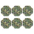 thumbnail image 2 of Bingfone Vintage Cartoon Dinosaurs Leather Drinks Coasters With Set Of 6,Suitable For Home Kitchen,Coffee Cup Coasters Home Gift, 2 of 9