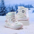 thumbnail image 5 of DMDUOU Boys Girls Winter Snow Boots Teen Lace Up Non-Slip Outdoor Warm Fleece Boots Soft Cozy Hiking Walking Shoes Beige 36, 5 of 7