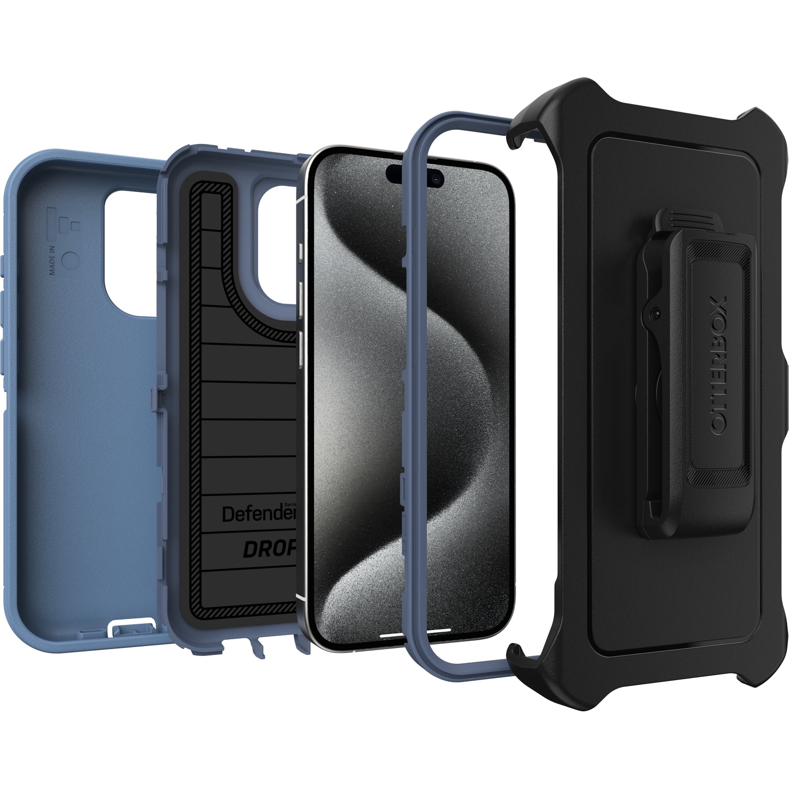 OtterBox Defender Series Pro Case for Apple iPhone 15 Pro - Baby Blue Jeans