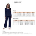 thumbnail image 5 of Pijama de manga larga para mujer, transpirable, suave, lavable a máquina, azul oscuro, corte holgado, escote redondo, talla L, 5 of 5