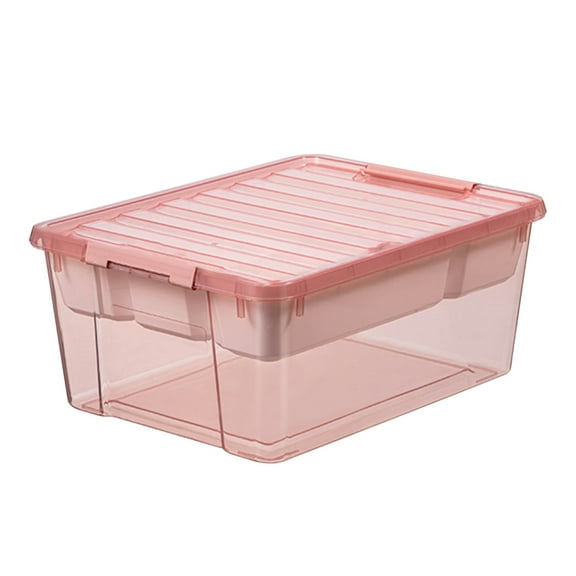 Cinvoph Storage Bins with Lids, Clear Stackable Storage Cube Space Saving Heavy-Duty Organizing Containers for Closet, Bathroom, and Office 13"x9"x6"