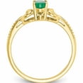 thumbnail image 2 of 10K Yellow Gold Emerald And Diamond Ring (Size 7) Made In India 10xb278, 2 of 5
