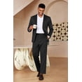 thumbnail image 2 of COOFANDY Men's Suits 2 Piece Slim Fit Suit Set 2 Button Lightweight Casual Knit Blazer Suit Jacket Pants, 2 of 6