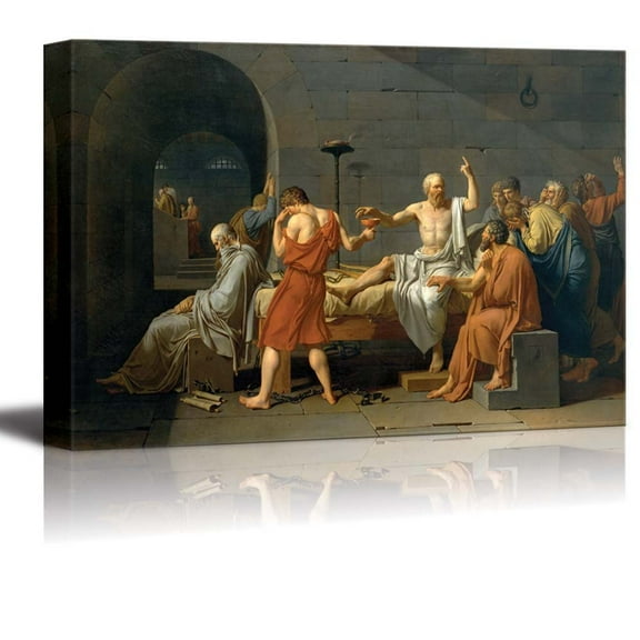 wall26 - The Death of Socrates by Jacques-Louis David - Canvas Print Wall Art Famous Painting Reproduction - 16" x 24"
