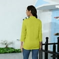 thumbnail image 4 of 3/4 Sleeve Tops for Women Mock Turtleneck Tunic Tops Loose Fit Dressy Blouses Casual Shirts Preppy Basic Tees Fluorescent Green L, 4 of 7
