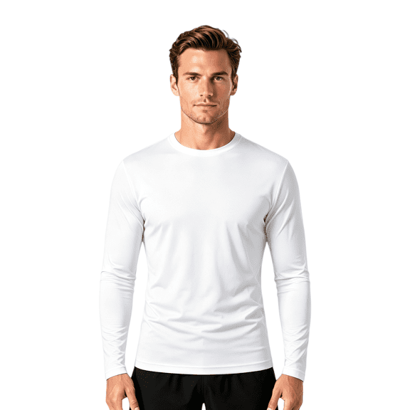 ZBORIBER Men's Quick Dry UPF 50 UV Sun Protection Moisture Wicking Long Sleeve T-Shirt for Casual Workout,Sizes S-3XL,White