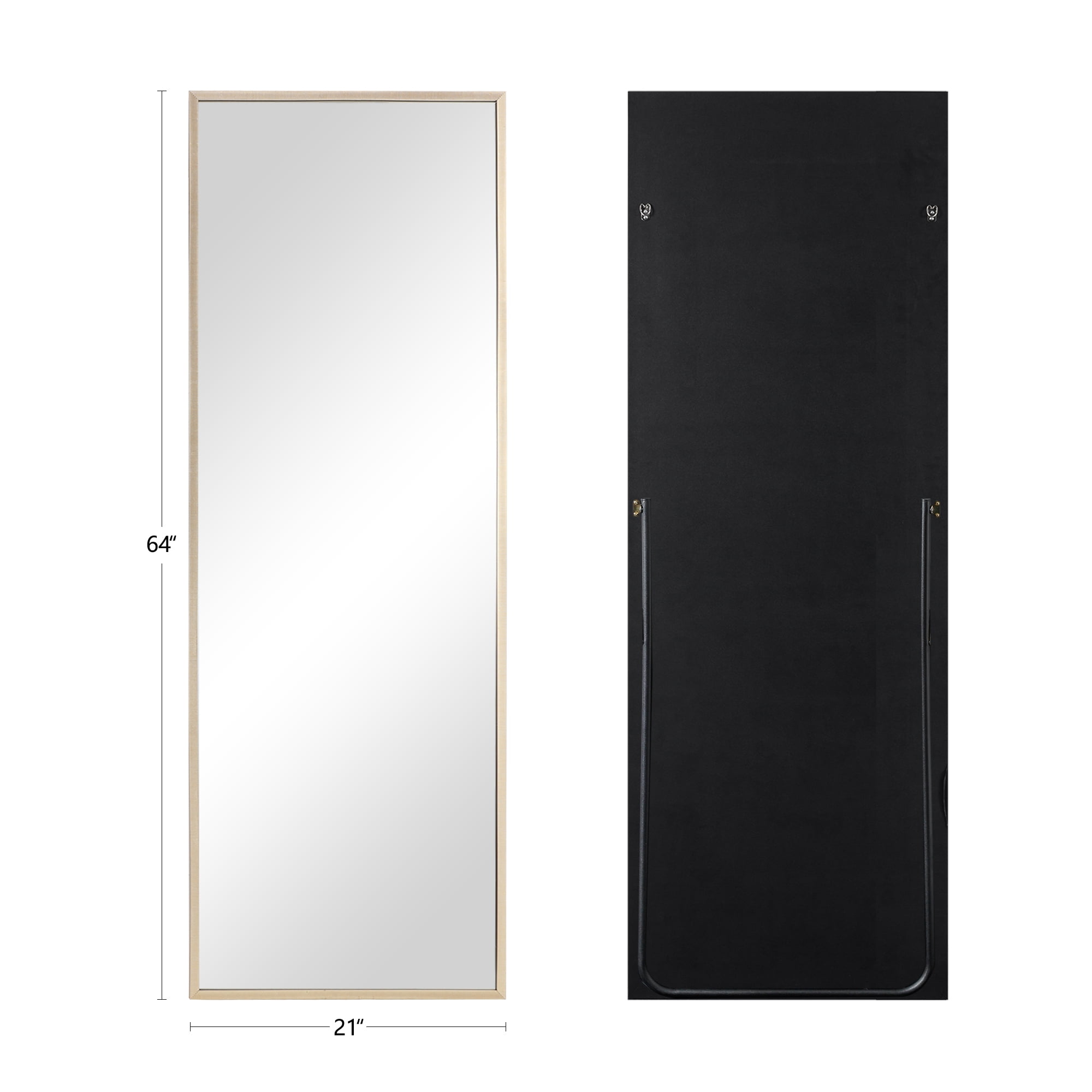 64"*21" Full Length Mirror With Stand Mirror Rectangle Full Body Mirror Gold