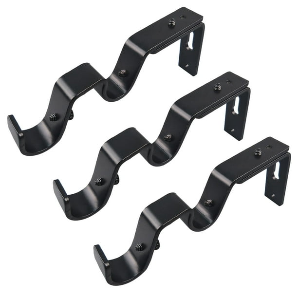Soporte de pared para barra de poste doble Soporte de soporte para Negro Sunnimix Soporte de barra de cortina ajustable