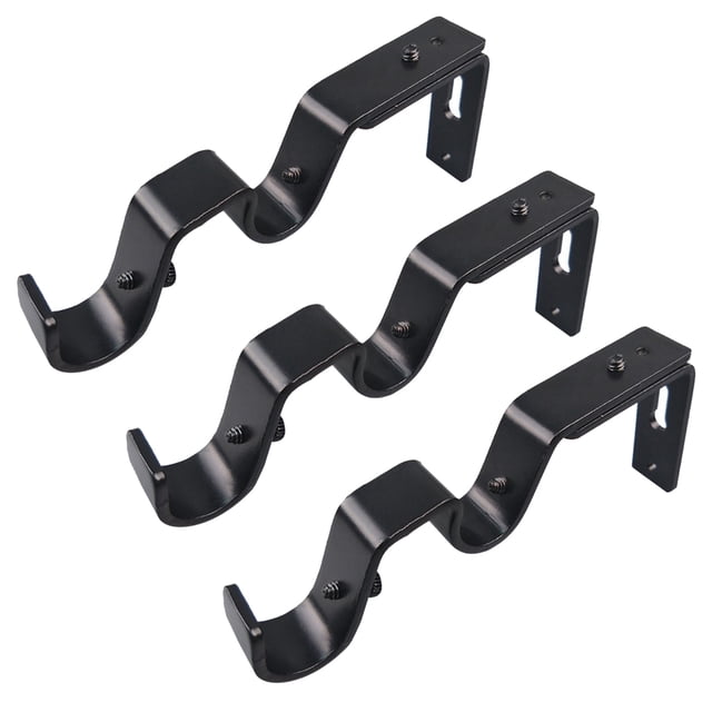 Soporte de pared para barra de poste doble Soporte de soporte para Negro Sunnimix Soporte de barra de cortina ajustable
