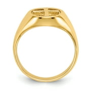 Gold Time 14K Solid Yellow Gold Eternal Life Cross Ring - Size 7