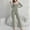 Gray, variant on Women's V-Neck Ribbed Pajama Set with Long Sleeve Top and Elastic Waist Straight Leg Pants