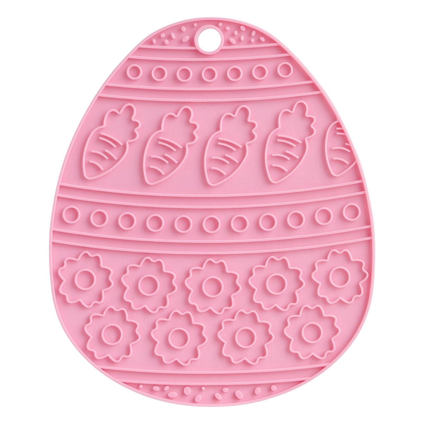 Sous-plat en silicone Way to Celebrate, en forme d’oeuf de Pâques, Rose