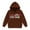 Brown, variant on Tiijoy Girl's Back To School Hoodie Rainbow Letter Print Hooded Sweatshirt, Sizes 2-3T