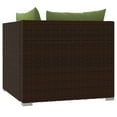 thumbnail image 5 of vidaXL Patio Loveseat with Cushions Brown Poly Rattan, 5 of 10