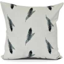 Feather Stripe Floral Print Pillow